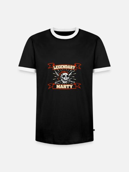 Gift for Marty - Men's Ringer Shirt - black/white