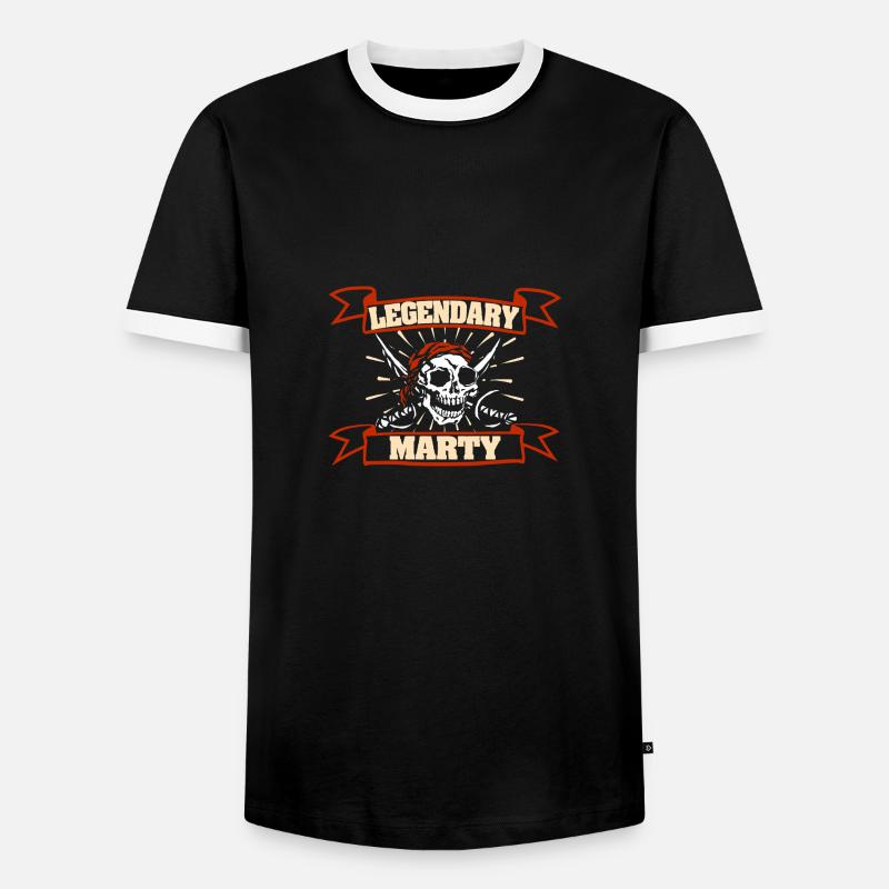 Gift for Marty - Men's Ringer Shirt - black/white