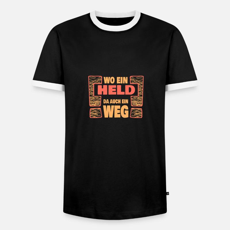 Spruch Held heldenhaft - Männer Kontrast-T-Shirt - Schwarz/Weiß