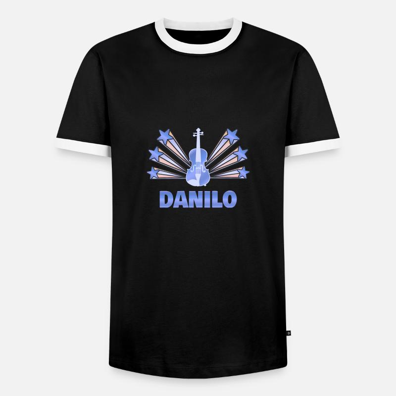 Danilo - Männer Kontrast-T-Shirt - Schwarz/Weiß