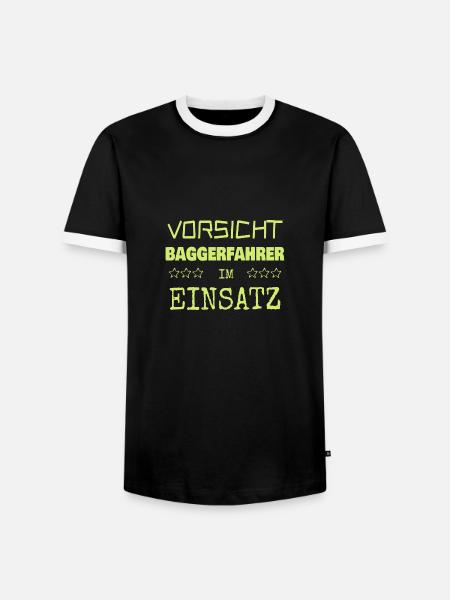 Excavator Operator - Men's Ringer Shirt - black/white