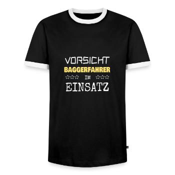 Baggerfahrer - Männer Kontrast-T-Shirt - Schwarz/Weiß - Vorne - AI Model Female 172 light (172cm) & AI Model Male 178 light (178cm)