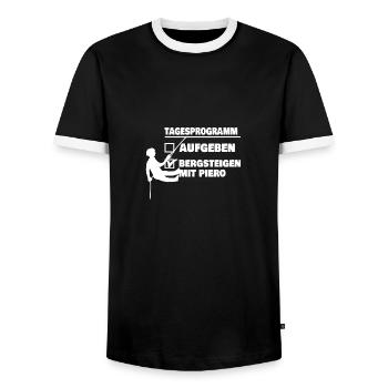 Berg aufgeben - Männer Kontrast-T-Shirt - Schwarz/Weiß - Vorne - AI Model Female 172 light (172cm) & AI Model Male 178 light (178cm)
