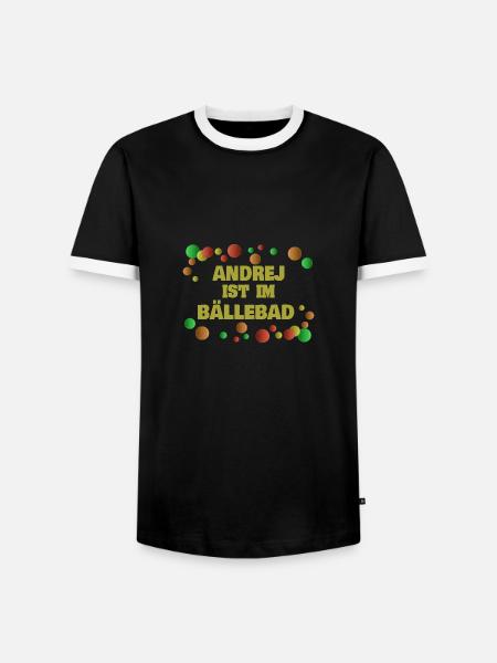 Andrej - Männer Kontrast-T-Shirt - Schwarz/Weiß