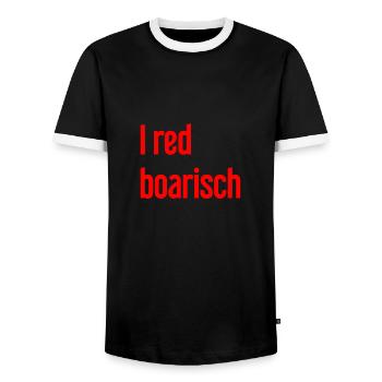 I red boarisch - Männer Kontrast-T-Shirt - Schwarz/Weiß - Vorne - AI Model Female 172 light (172cm) & AI Model Male 178 light (178cm)