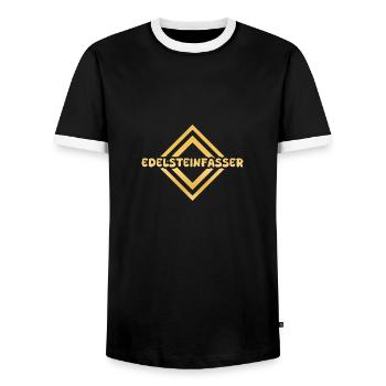 Gem-setters as a job - Men's Ringer Shirt - black/white - Front - AI Model Female 172 light (172cm) & AI Model Male 178 light (178cm)