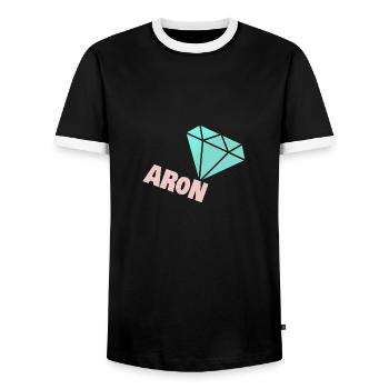 Noble Aron - T-shirt contrasté Homme - noir/blanc - Devant - AI Model Female 172 light (172cm) & AI Model Male 178 light (178cm)