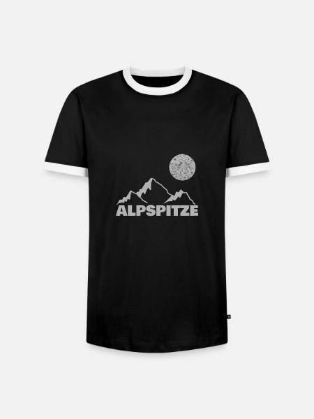 Sonnenaufgang Alpspitz - Männer Kontrast-T-Shirt - Schwarz/Weiß