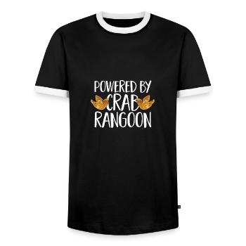 Krabben Rangoon Crab Rangoon - Men's Ringer Shirt - black/white - Front - AI Model Female 172 light (172cm) & AI Model Male 178 light (178cm)