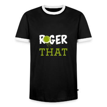 Roger That - Männer Kontrast-T-Shirt - Schwarz/Weiß - Vorne - AI Model Female 172 light (172cm) & AI Model Male 178 light (178cm)
