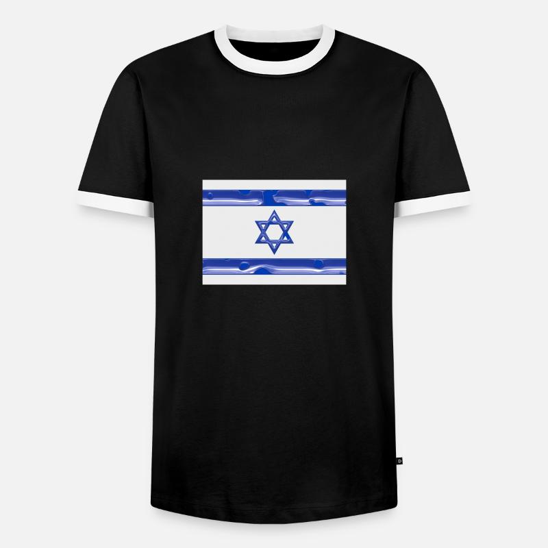 Israel - Männer Kontrast-T-Shirt - Schwarz/Weiß