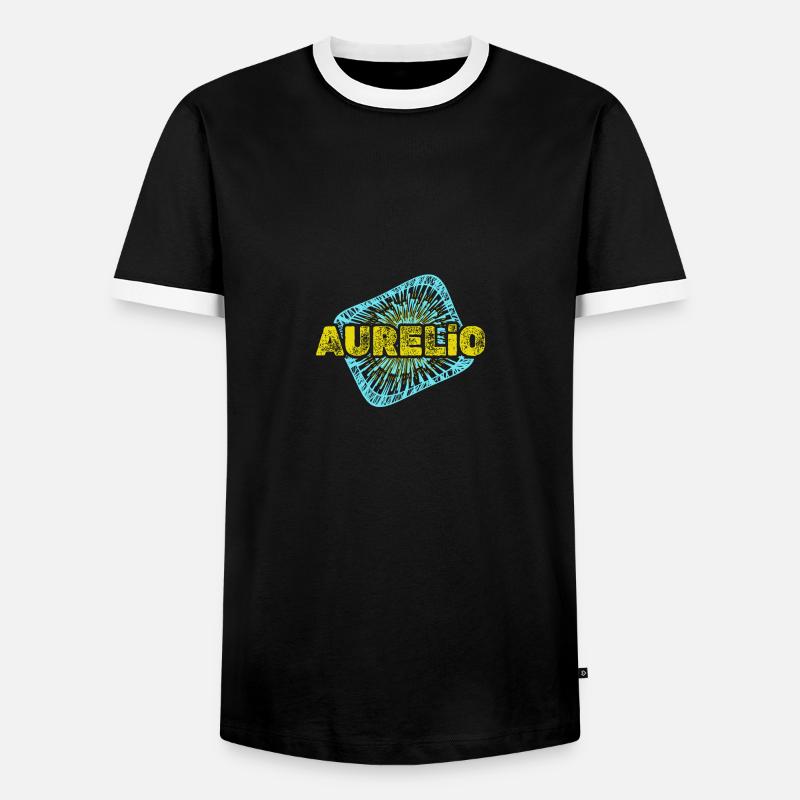 Freizeit Aurelio - Männer Kontrast-T-Shirt - Schwarz/Weiß