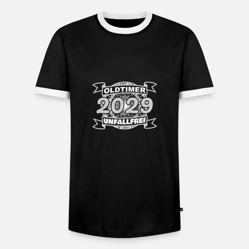 Oldtimer 2029 - Männer Kontrast-T-Shirt - Schwarz/Weiß