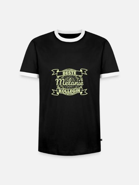 Melanie als Arbeitskollegin - Männer Kontrast-T-Shirt - Schwarz/Weiß