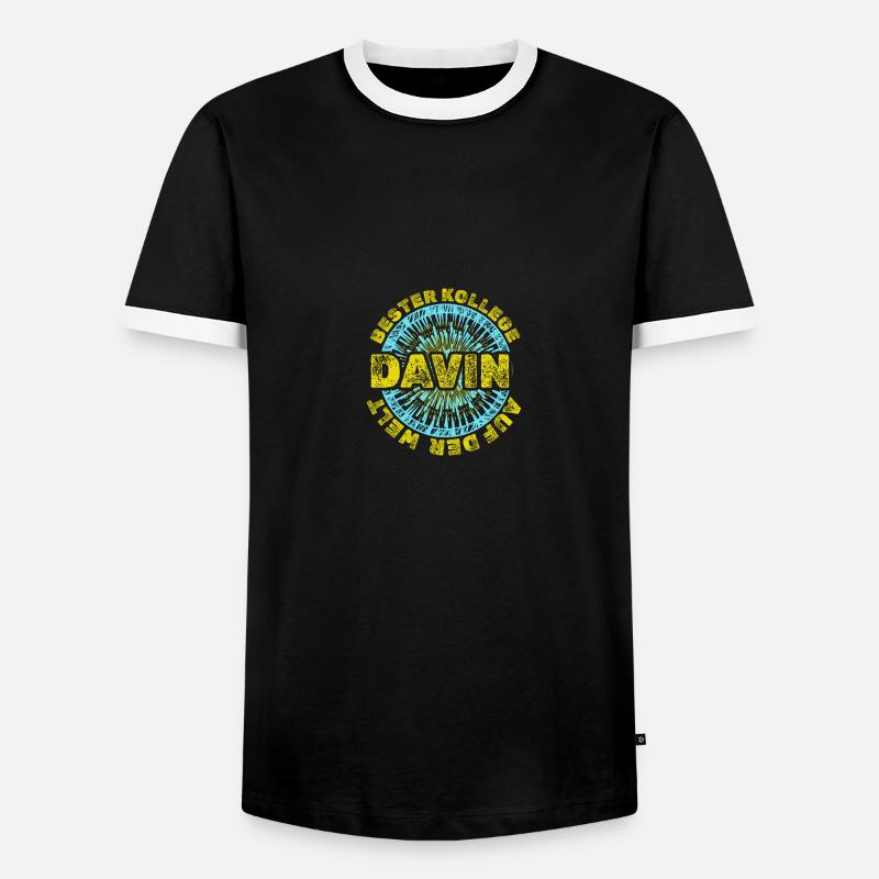 First name Davin - Men's Ringer Shirt - black/white