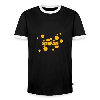 Cadeau pour Stefan - T-shirt contrasté Homme - noir/blanc - Devant - AI Model Female 172 light (172cm) & AI Model Male 178 light (178cm)