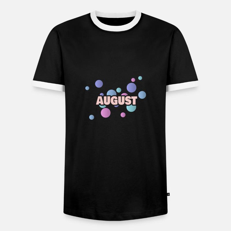 Gift for August - Men's Ringer Shirt - black/white