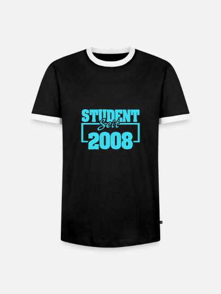 Student 2008 - Männer Kontrast-T-Shirt - Schwarz/Weiß