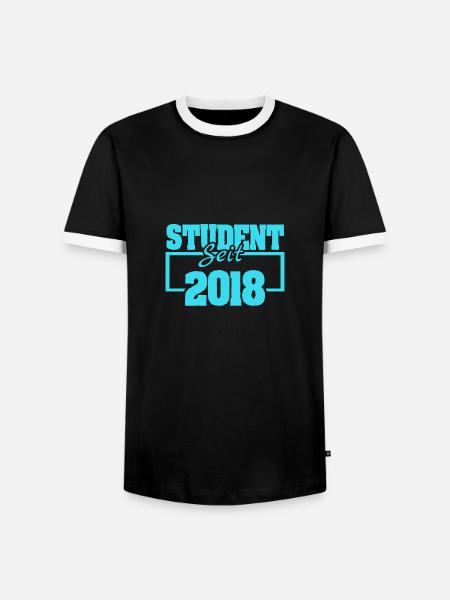 Jahr 2018 - Männer Kontrast-T-Shirt - Schwarz/Weiß