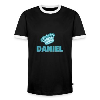 Geschenk für Daniel - Männer Kontrast-T-Shirt - Schwarz/Weiß - Vorne - AI Model Female 172 light (172cm) & AI Model Male 178 light (178cm)