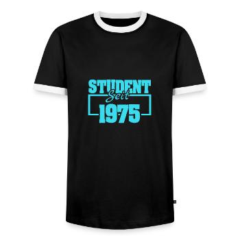 seit 1975 - Männer Kontrast-T-Shirt - Schwarz/Weiß - Vorne - AI Model Female 172 light (172cm) & AI Model Male 178 light (178cm)