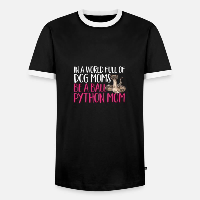 Ball Python Snake King Python - Men's Ringer Shirt - black/white