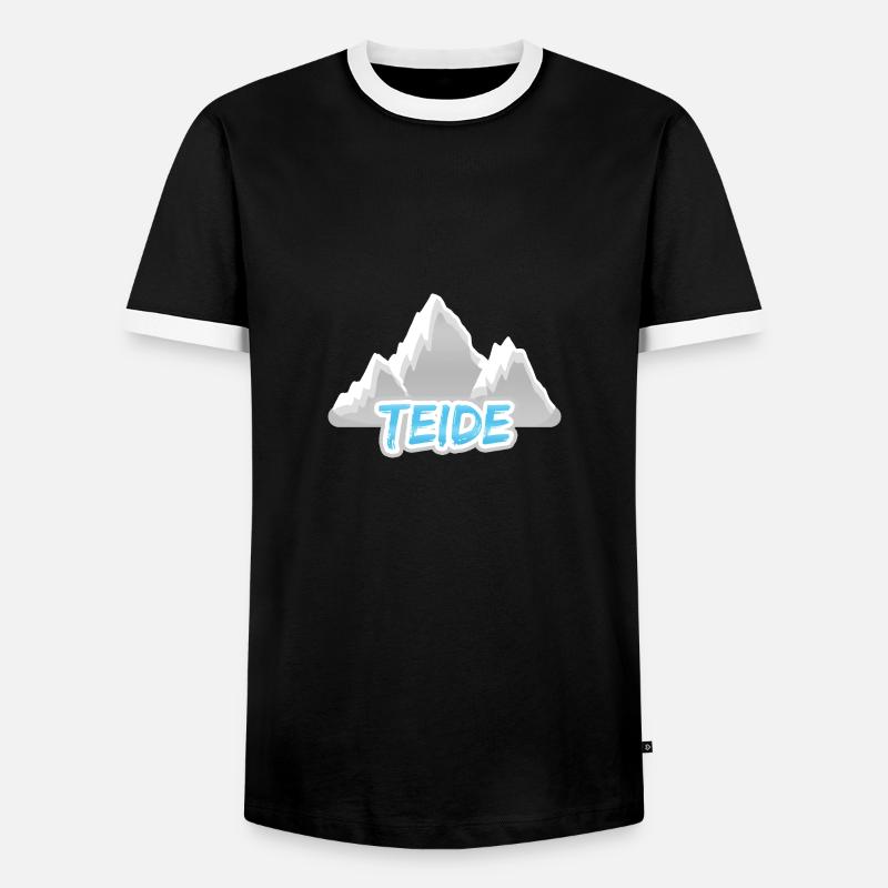 Berg Teide - Männer Kontrast-T-Shirt - Schwarz/Weiß
