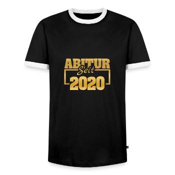 Ferien 2020 - Männer Kontrast-T-Shirt - Schwarz/Weiß - Vorne - AI Model Female 172 light (172cm) & AI Model Male 178 light (178cm)