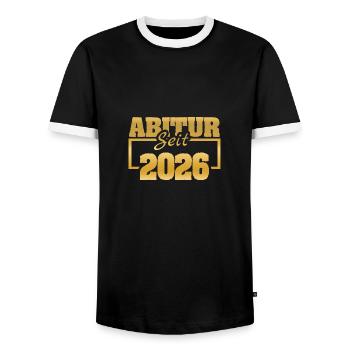 2026 - T-shirt contrasté Homme - noir/blanc - Devant - AI Model Female 172 light (172cm) & AI Model Male 178 light (178cm)