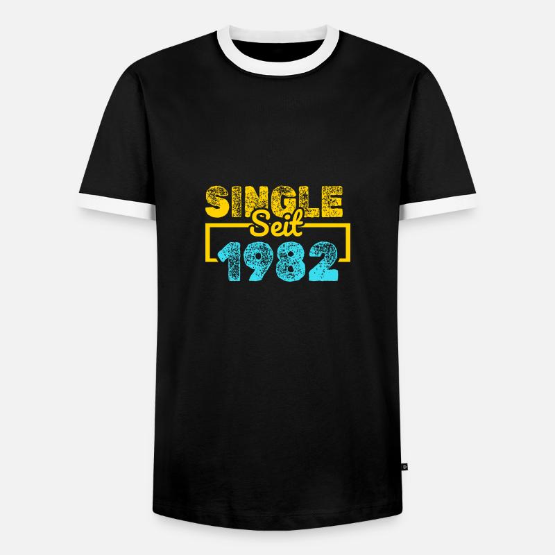1982 - Männer Kontrast-T-Shirt - Schwarz/Weiß