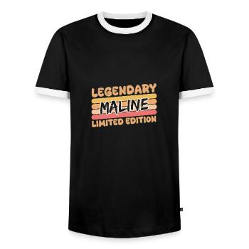 Maline - T-shirt contrasté Homme - noir/blanc - Devant - AI Model Female 172 light (172cm) & AI Model Male 178 light (178cm)