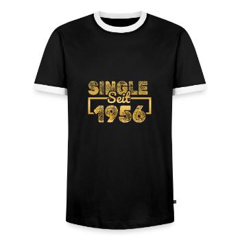 1956 1956 - T-shirt contrasté Homme - noir/blanc - Devant - AI Model Female 172 light (172cm) & AI Model Male 178 light (178cm)