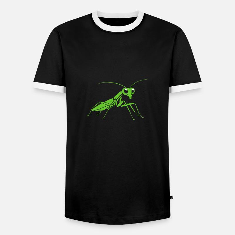 Gottesanbeterin - Männer Kontrast-T-Shirt - Schwarz/Weiß