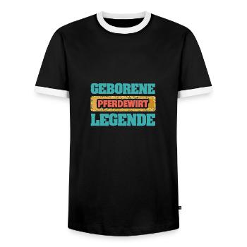 Pferdewirt als Beruf - Männer Kontrast-T-Shirt - Schwarz/Weiß - Vorne - AI Model Female 172 light (172cm) & AI Model Male 178 light (178cm)
