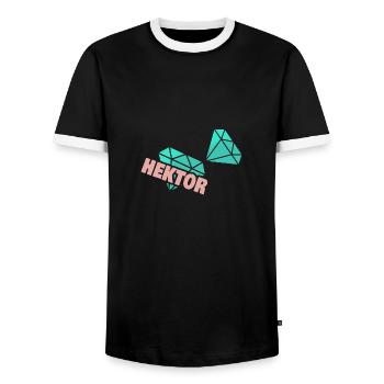 Grand-père Hector - T-shirt contrasté Homme - noir/blanc - Devant - AI Model Female 172 light (172cm) & AI Model Male 178 light (178cm)