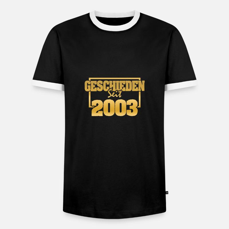 2003 - Männer Kontrast-T-Shirt - Schwarz/Weiß