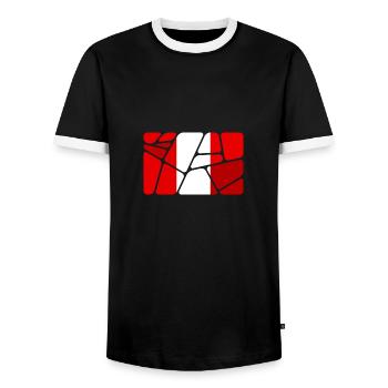 Peru Peru - Men's Ringer Shirt - black/white - Front - AI Model Female 172 light (172cm) & AI Model Male 178 light (178cm)