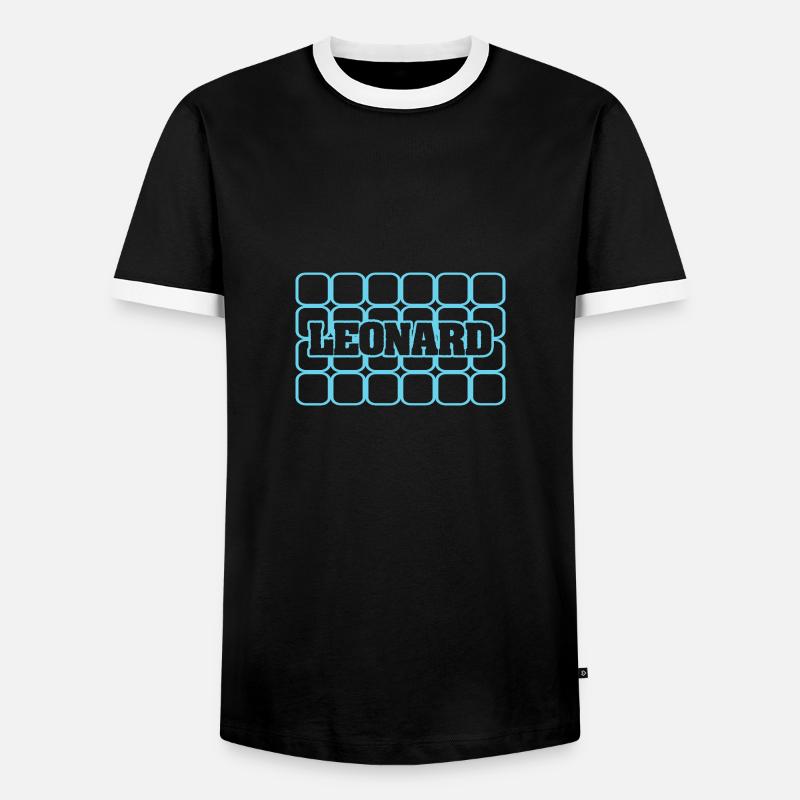 Leonard - Männer Kontrast-T-Shirt - Schwarz/Weiß