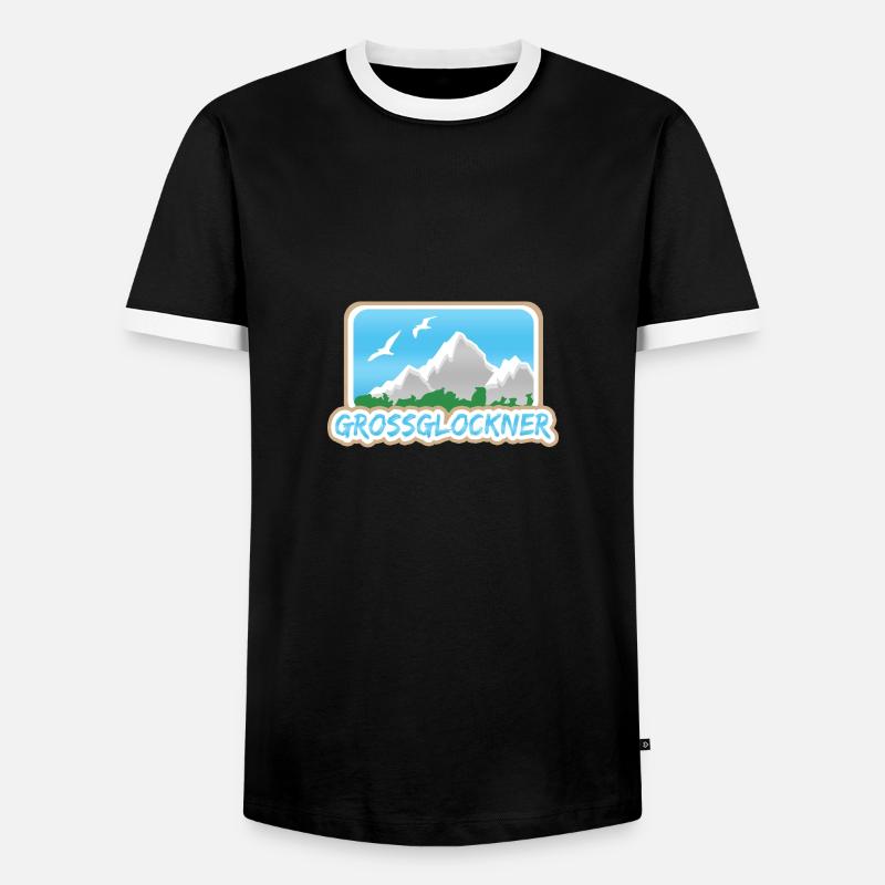 Grossglockner as Grossglockner - Men's Ringer Shirt - black/white