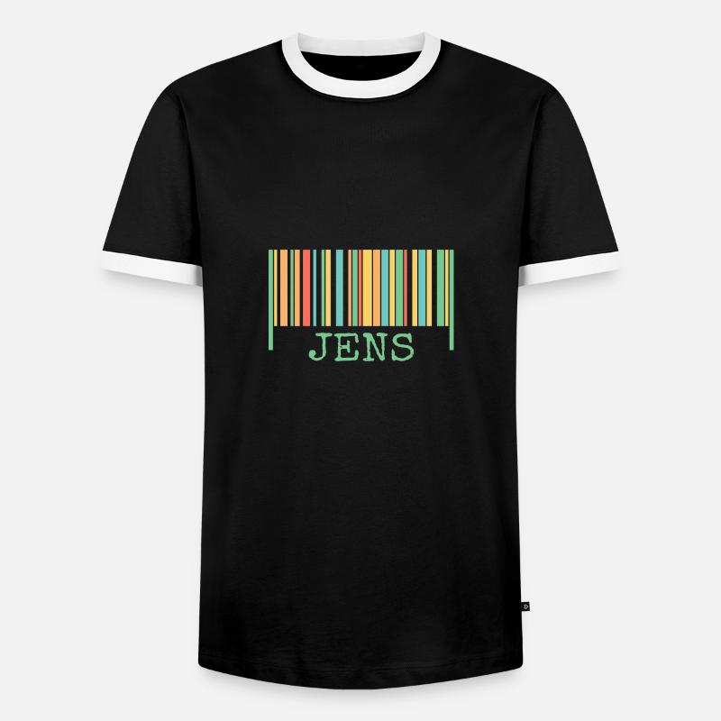 Barcode Jens - Men's Ringer Shirt - black/white
