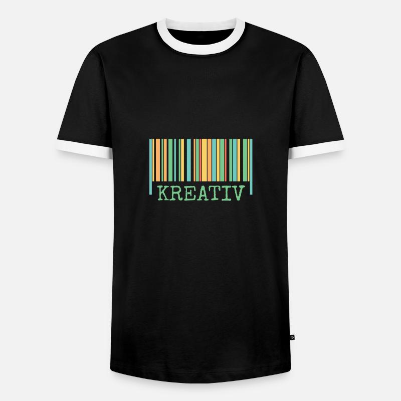 Barcode Creative Creativity - Men's Ringer Shirt - black/white