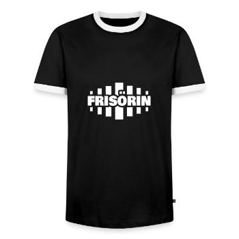 Coiffeur - T-shirt contrasté Homme - noir/blanc - Devant - AI Model Female 172 light (172cm) & AI Model Male 178 light (178cm)