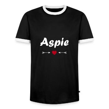 Aspie - T-shirt contrasté Homme - noir/blanc - Devant - AI Model Female 172 light (172cm) & AI Model Male 178 light (178cm)