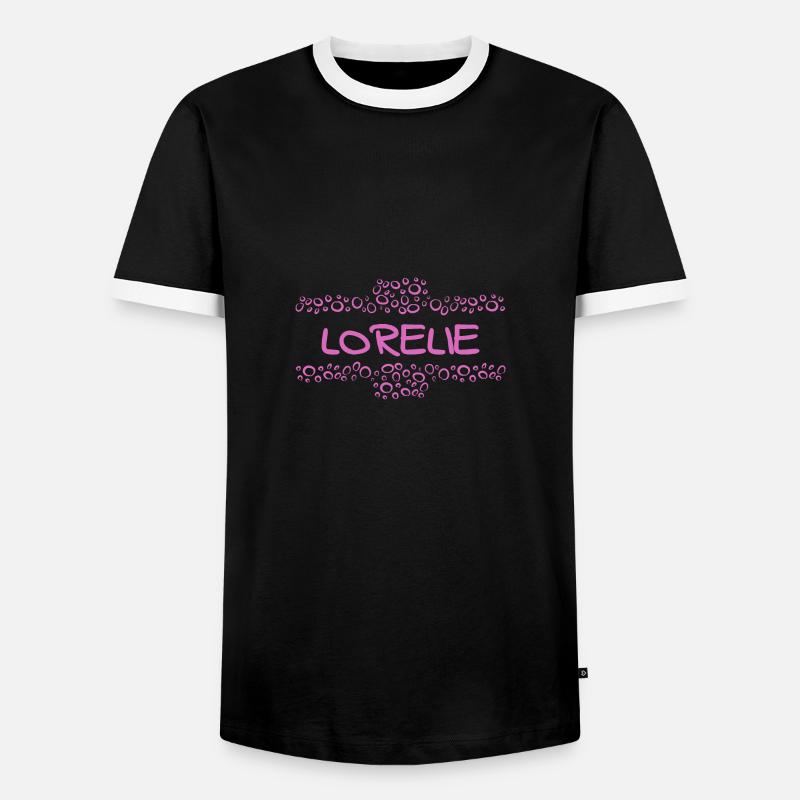First name Lorelie - Men's Ringer Shirt - black/white