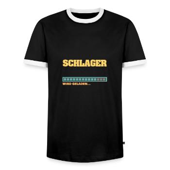 Ladebalken Schlager Schlagerstar wird geladen - Männer Kontrast-T-Shirt - Schwarz/Weiß - Vorne - AI Model Female 172 light (172cm) & AI Model Male 178 light (178cm)