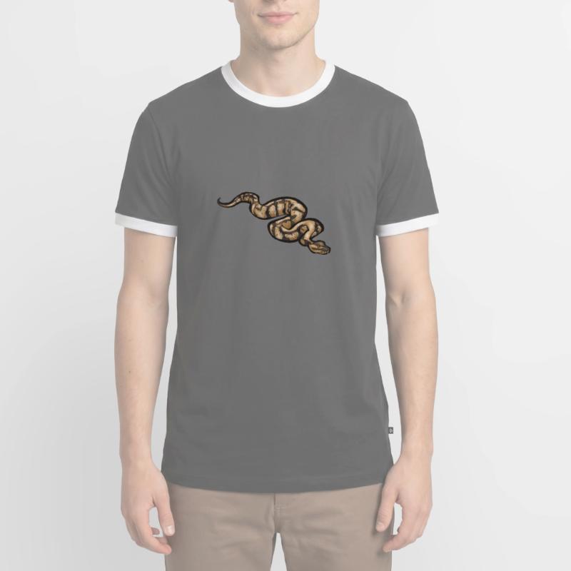 Ball Python Snake King Python T-shirt contrasté Homme