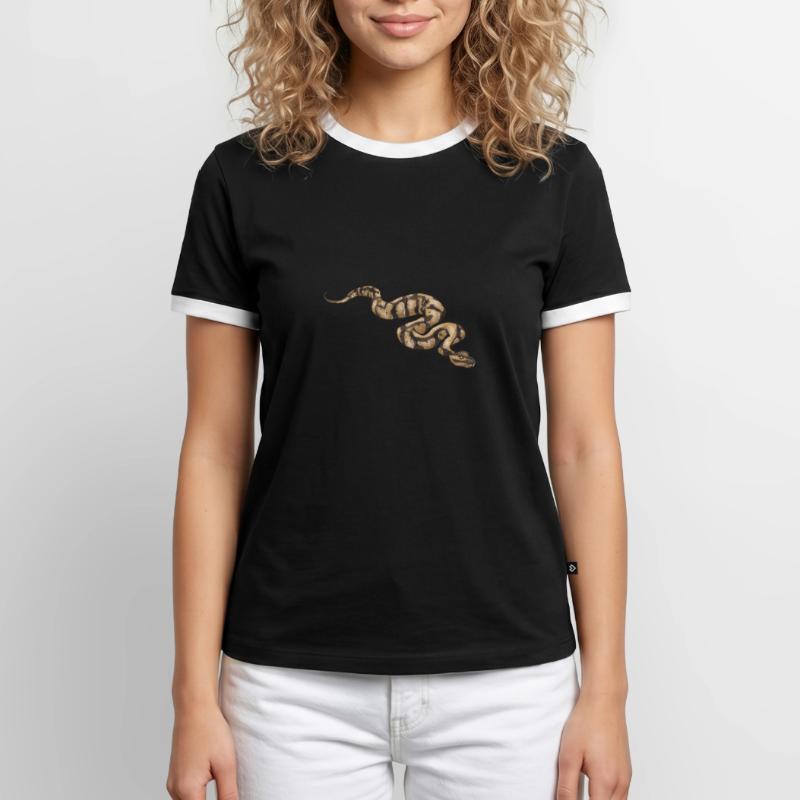 Ball Python Snake King Python T-shirt contrasté Homme