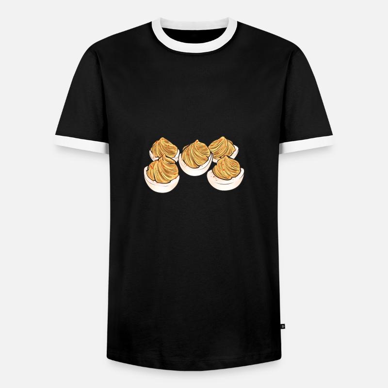 Stuffed Eggs Deviled Eggs - Men's Ringer Shirt - black/white