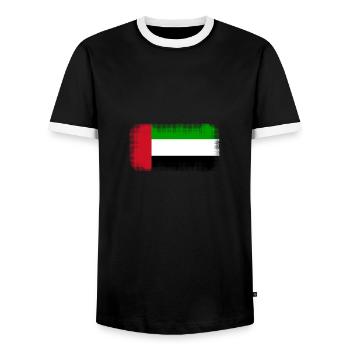 United Arab Emirates - Men's Ringer Shirt - black/white - Front - AI Model Female 172 light (172cm) & AI Model Male 178 light (178cm)