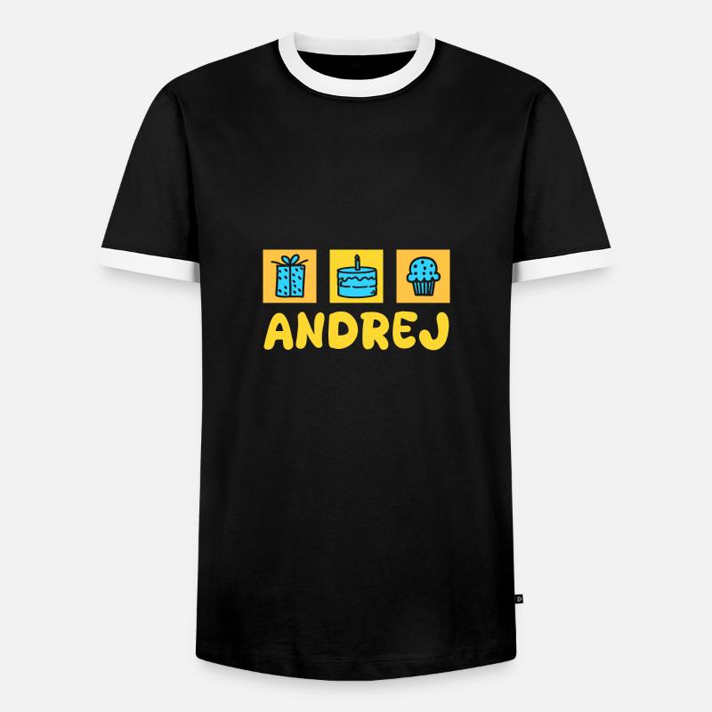 First name Andrej - Men's Ringer Shirt - black/white